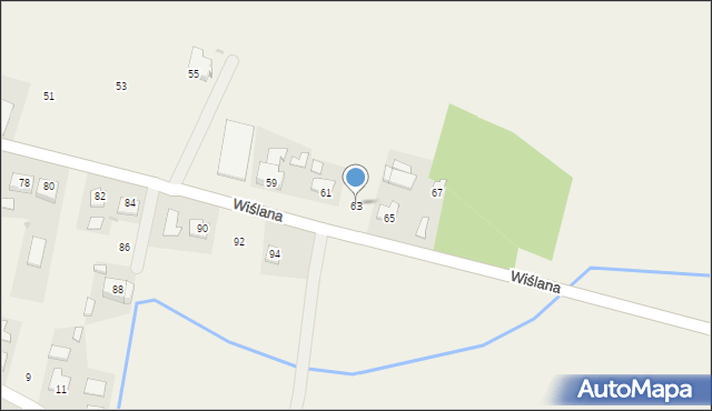 Smolice, Wiślana, 63, mapa Smolice