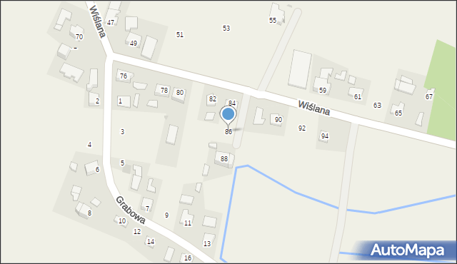 Smolice, Wiślana, 86, mapa Smolice