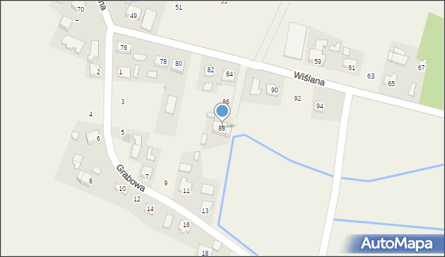 Smolice, Wiślana, 88, mapa Smolice