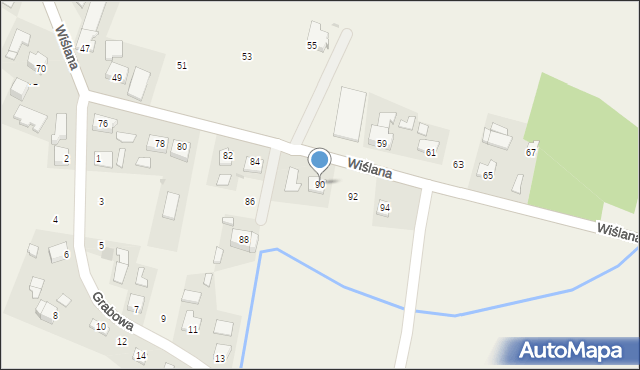 Smolice, Wiślana, 90, mapa Smolice