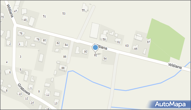 Smolice, Wiślana, 92, mapa Smolice