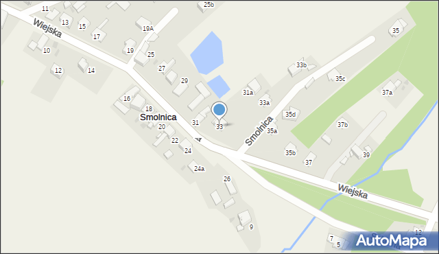 Smolnica, Wiejska, 33, mapa Smolnica