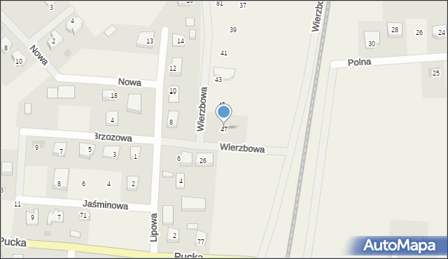 Smolno, Wierzbowa, 47, mapa Smolno