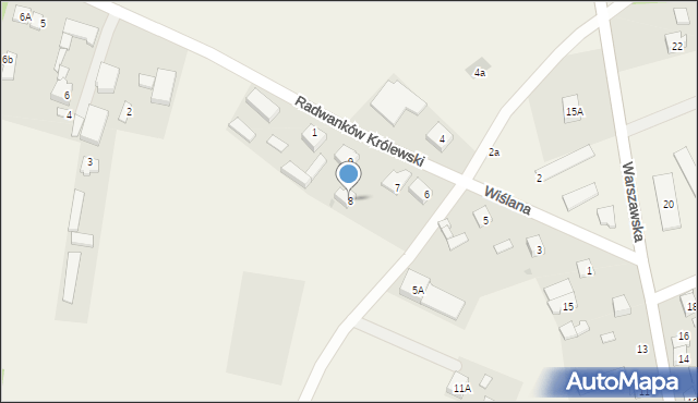 Sobienie-Jeziory, Wiślana, 8, mapa Sobienie-Jeziory