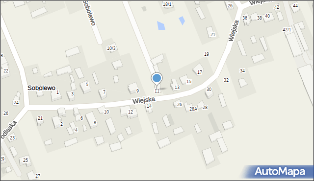 Sobolewo, Wiejska, 11, mapa Sobolewo