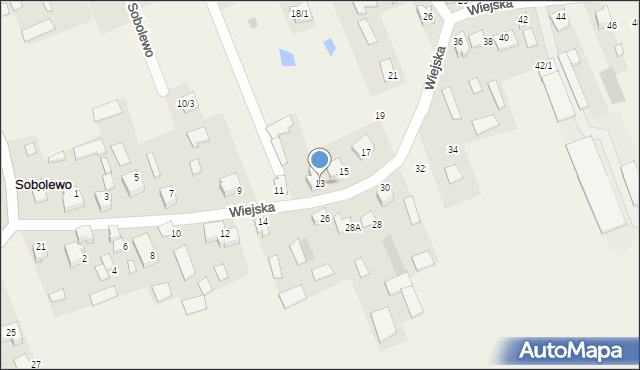 Sobolewo, Wiejska, 13, mapa Sobolewo