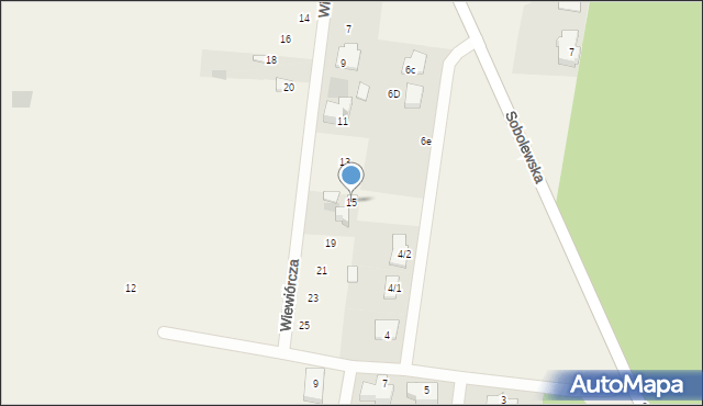 Sobolewo, Wiewiórcza, 15, mapa Sobolewo