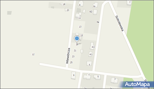 Sobolewo, Wiewiórcza, 19, mapa Sobolewo