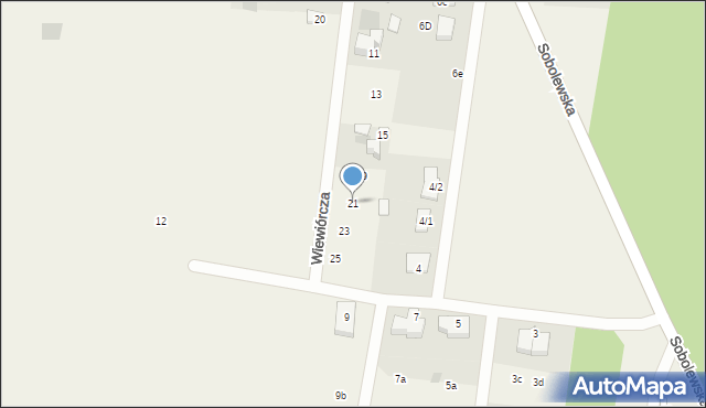 Sobolewo, Wiewiórcza, 21, mapa Sobolewo