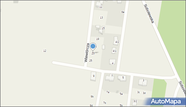 Sobolewo, Wiewiórcza, 23, mapa Sobolewo