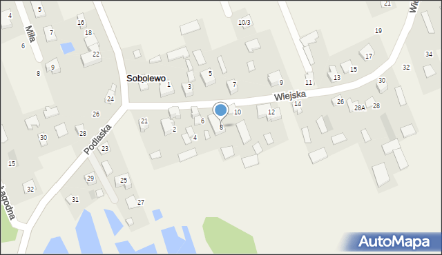 Sobolewo, Wiejska, 8, mapa Sobolewo