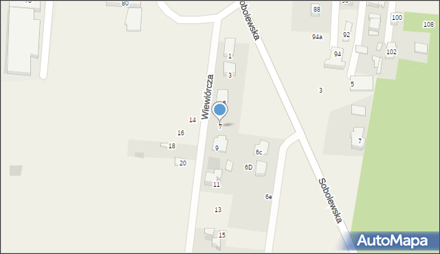Sobolewo, Wiewiórcza, 7, mapa Sobolewo