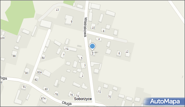 Soborzyce, Wiatrakowa, 2, mapa Soborzyce