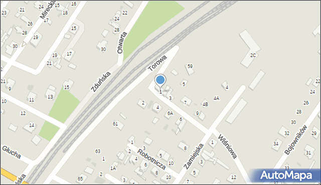 Sochaczew, Wiśniowa, 1, mapa Sochaczew