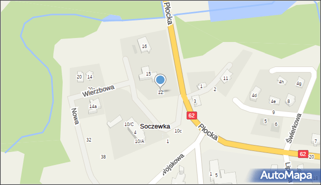 Soczewka, Wierzbowa, 12, mapa Soczewka