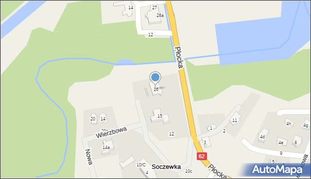 Soczewka, Wierzbowa, 16, mapa Soczewka