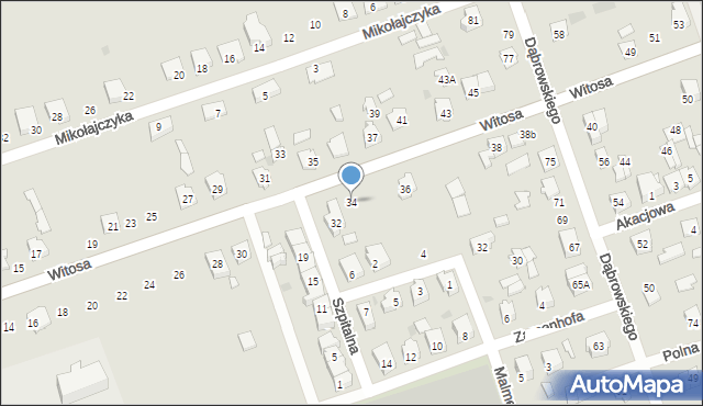 Sokółka, Witosa Wincentego, 34, mapa Sokółka