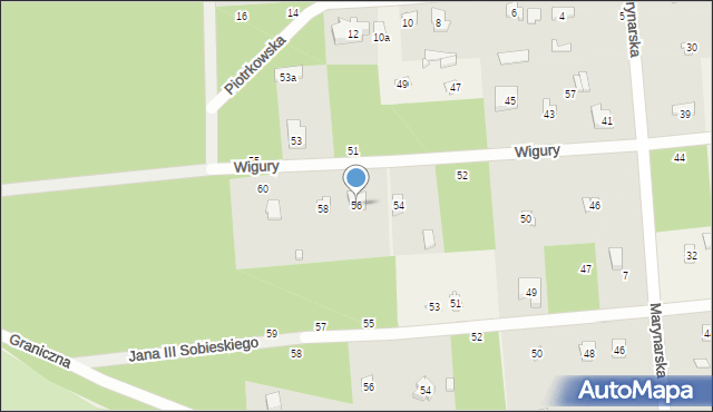 Sokolniki-Las, Wigury Stanisława, inż. pil., 56, mapa Sokolniki-Las