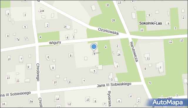 Sokolniki-Las, Wigury Stanisława, inż. pil., 6, mapa Sokolniki-Las
