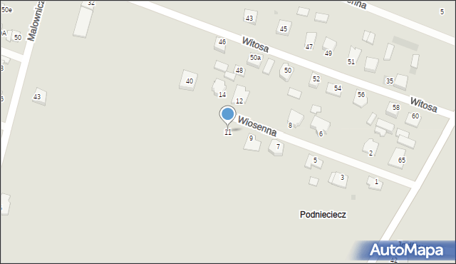 Sokołów Podlaski, Wiosenna, 11, mapa Sokołów Podlaski