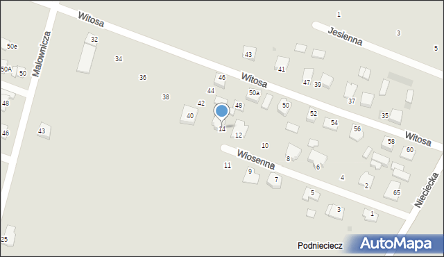 Sokołów Podlaski, Wiosenna, 14, mapa Sokołów Podlaski