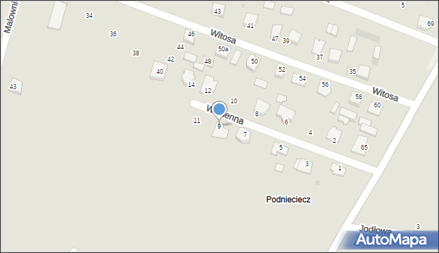 Sokołów Podlaski, Wiosenna, 9, mapa Sokołów Podlaski