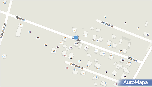 Sokołów Podlaski, Witosa Wincentego, 50a, mapa Sokołów Podlaski