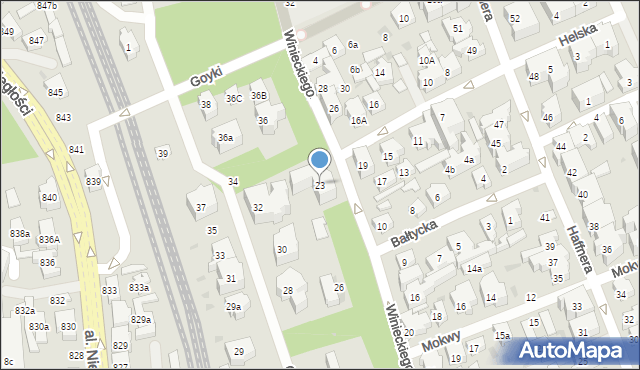 Sopot, Winieckiego Jana, 23, mapa Sopotu