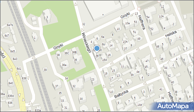 Sopot, Winieckiego Jana, 26, mapa Sopotu