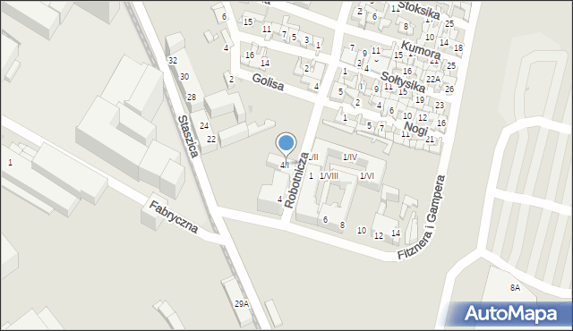 Sosnowiec, Wilhelma Fitznera i Konrada Gampera, 4/I, mapa Sosnowca