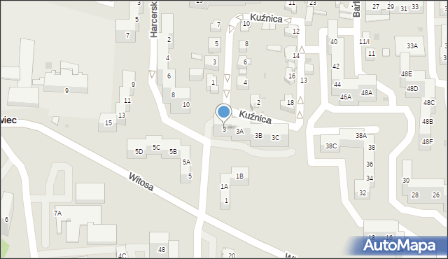 Sosnowiec, Witosa Wincentego, 3, mapa Sosnowca