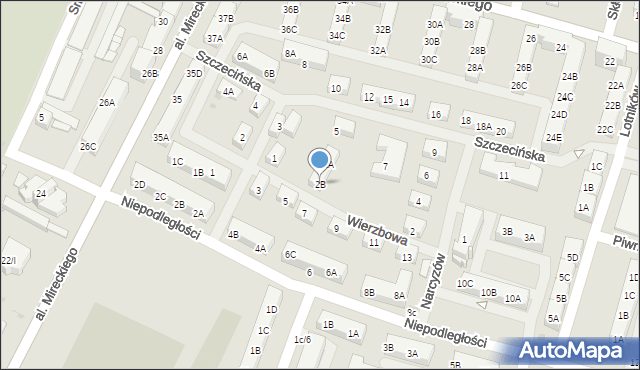 Sosnowiec, Wierzbowa, 2B, mapa Sosnowca