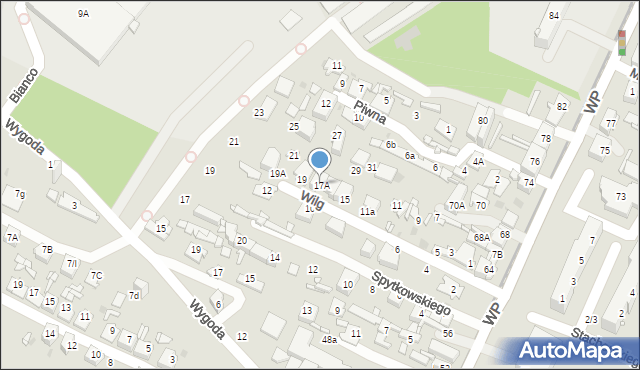 Sosnowiec, Wilg, 17A, mapa Sosnowca