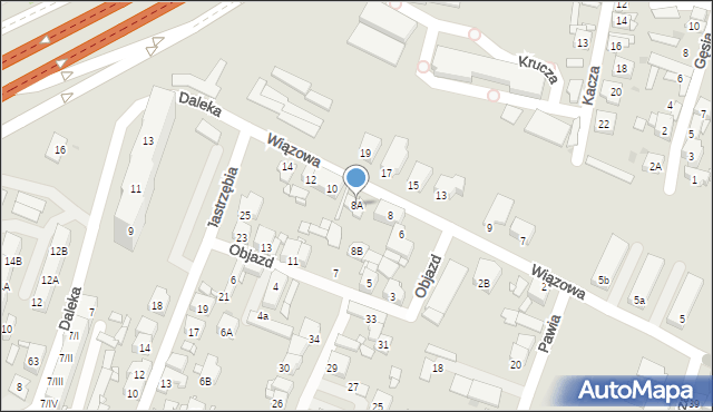 Sosnowiec, Wiązowa, 8A, mapa Sosnowca