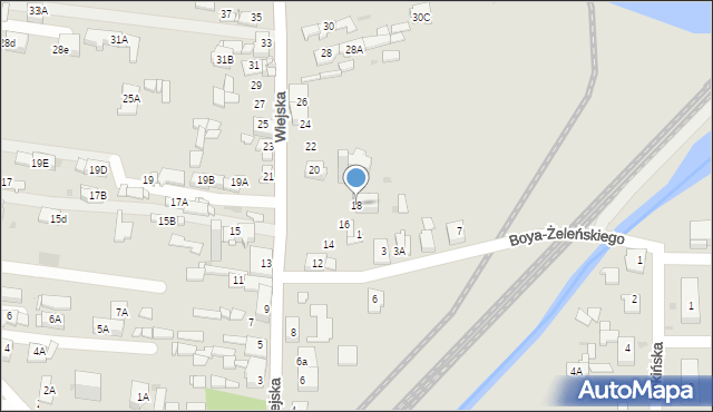 Sosnowiec, Wiejska, 18, mapa Sosnowca
