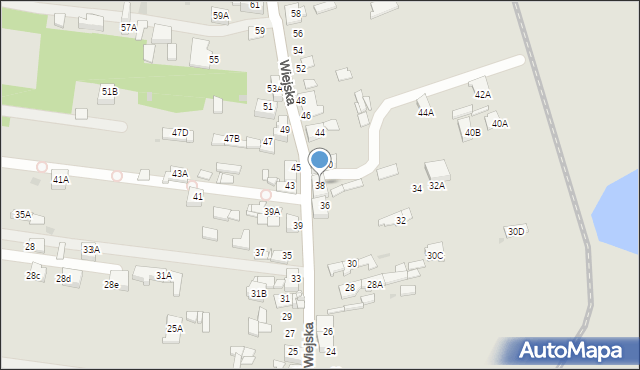 Sosnowiec, Wiejska, 38, mapa Sosnowca