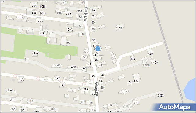 Sosnowiec, Wiejska, 46/48, mapa Sosnowca