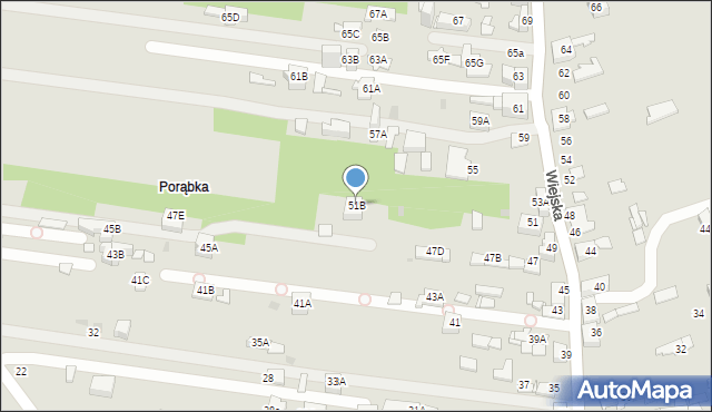 Sosnowiec, Wiejska, 51B, mapa Sosnowca