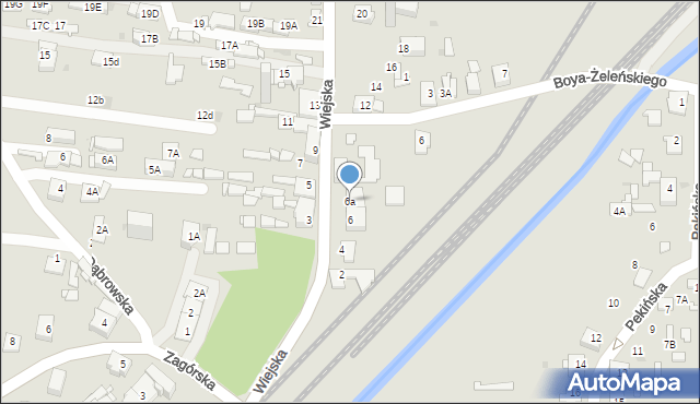 Sosnowiec, Wiejska, 6a, mapa Sosnowca