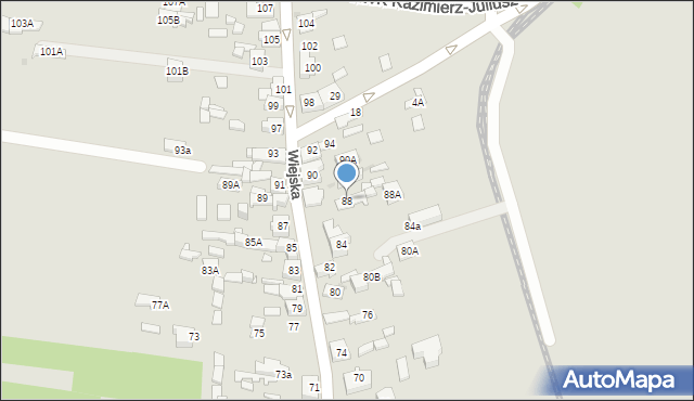 Sosnowiec, Wiejska, 88, mapa Sosnowca