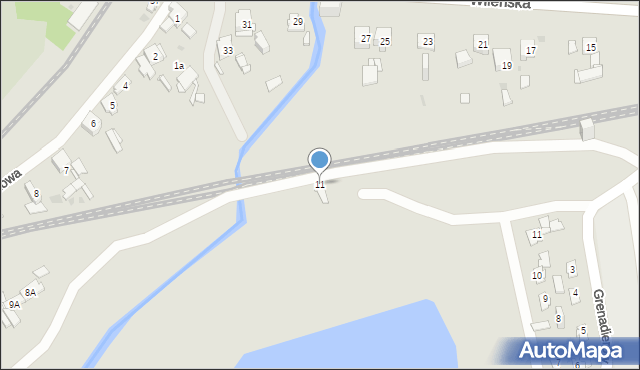 Sosnowiec, Wileńska, 11, mapa Sosnowca