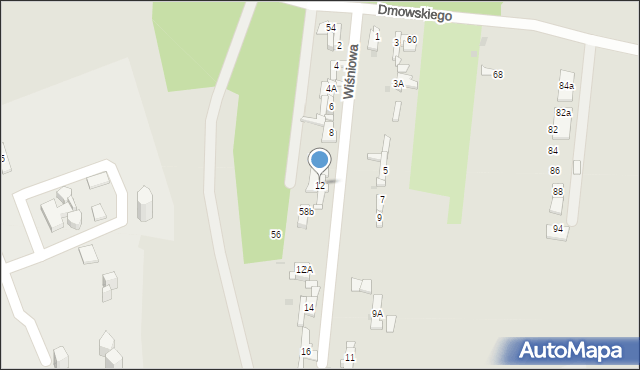 Sosnowiec, Wiśniowa, 12, mapa Sosnowca