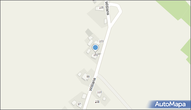Spytkowice, Wiślana, 101, mapa Spytkowice