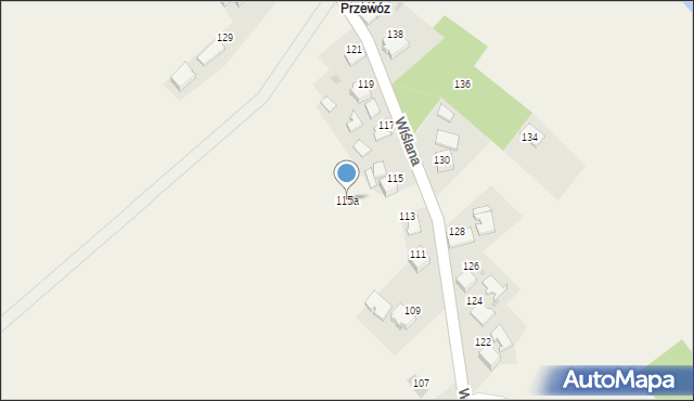 Spytkowice, Wiślana, 115a, mapa Spytkowice