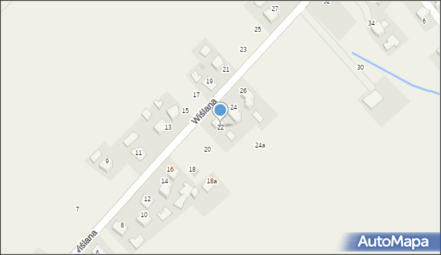 Spytkowice, Wiślana, 22, mapa Spytkowice