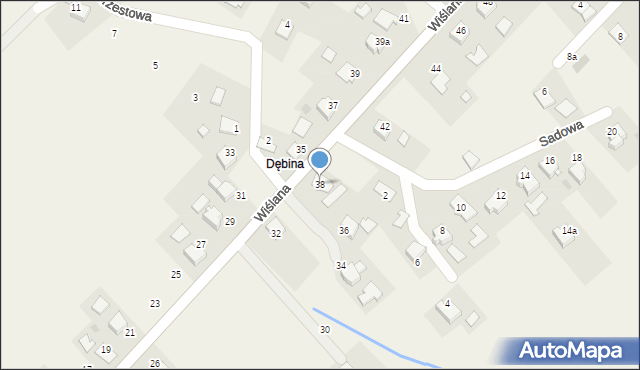 Spytkowice, Wiślana, 38, mapa Spytkowice
