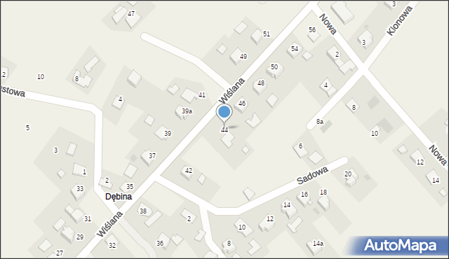 Spytkowice, Wiślana, 44, mapa Spytkowice