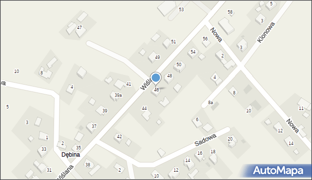 Spytkowice, Wiślana, 46, mapa Spytkowice