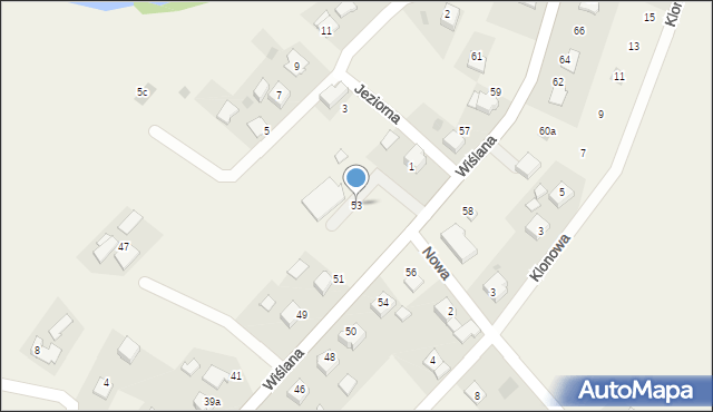 Spytkowice, Wiślana, 53, mapa Spytkowice