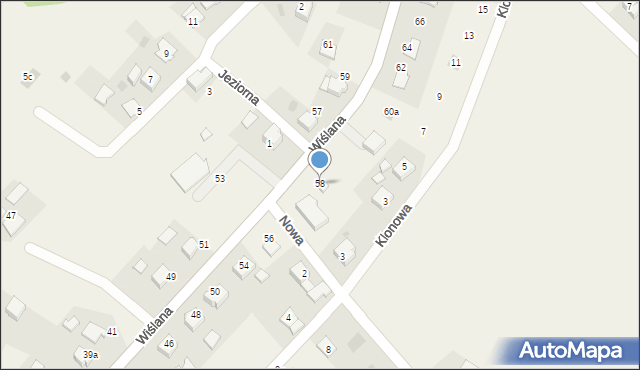 Spytkowice, Wiślana, 58, mapa Spytkowice
